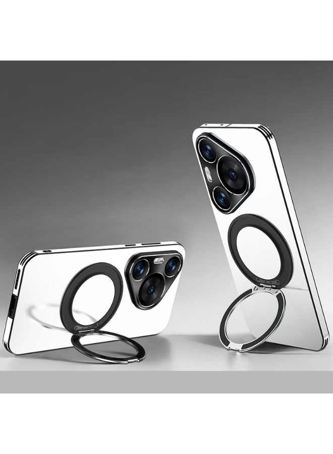 general Magnetic Case Compatible with Huawei Pura 80 Ultra Cover with Rotating Bracket, Aluminum Alloy Frame Shockproof and Anti Fall Protective Shell Cover for Huawei Pura 80 Ultra - Image 2