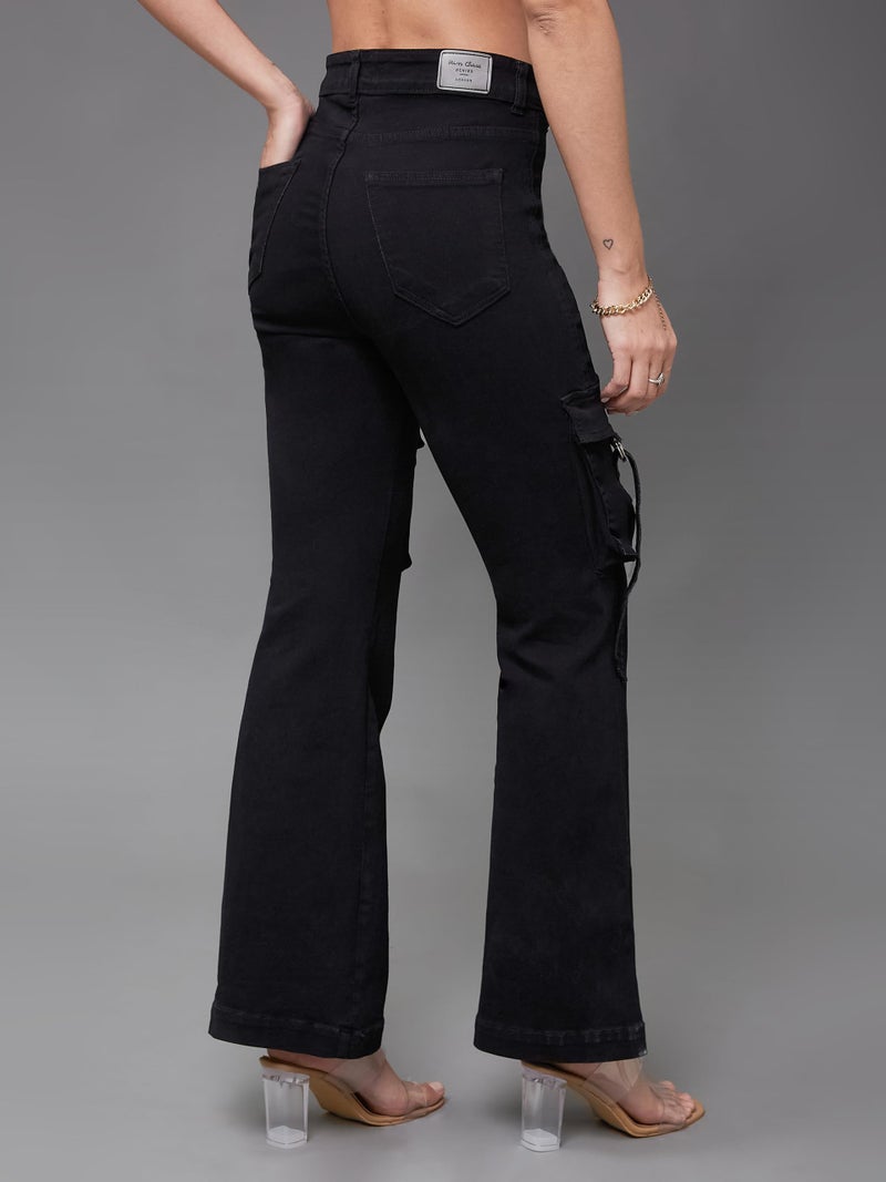 Miss Chase Women's Bootcut High/Mid Rise Regular/Cropped Stretchable Denim Jeans (Plus Size) (MCSS24DEN79-03-328-32, Ink Black, 32) - Image 5