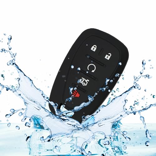 Autobase Silicone Key Fob Cover for Chevy Malibu Camaro Trax Traverse Trailblazer Sonic Cruze Blazer Volt Equinox Spark | Key Protection Case 2 Pcs (Black & Blue) - Image 4