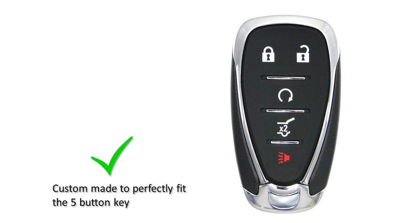 Autobase Silicone Key Fob Cover for Chevy Malibu Camaro Trax Traverse Trailblazer Sonic Cruze Blazer Volt Equinox Spark | Key Protection Case 2 Pcs (Black & Blue) - Image 3