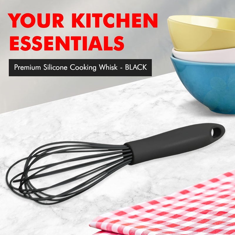 Chef Craft Premium Silicone Wire Cooking Whisk, 10.5 inch, Black - Image 2
