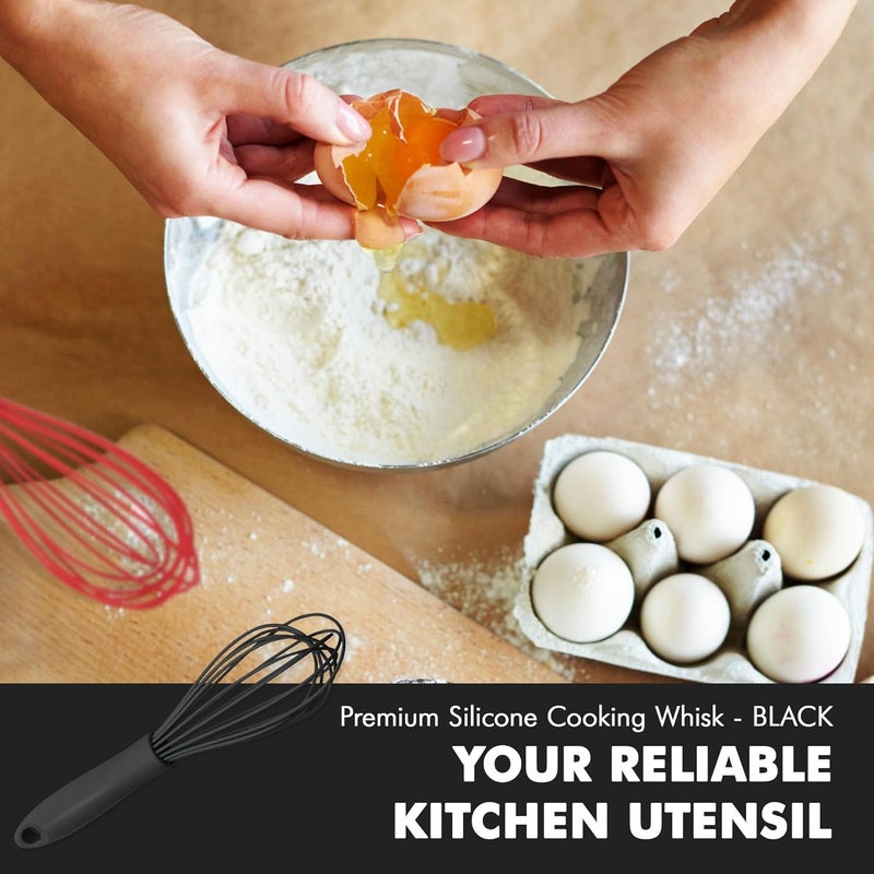 Chef Craft Premium Silicone Wire Cooking Whisk, 10.5 inch, Black - Image 5