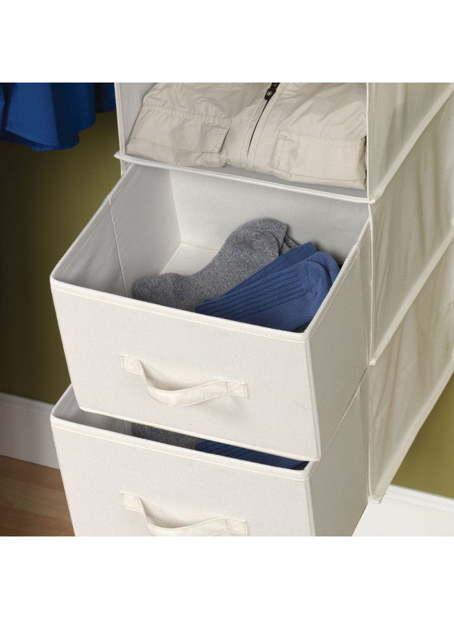 Household Essentials 311306 Set of 2 Drawers for Hanging Shelf Closet Organizers | Natural Canvas Fabric Bin with Handle - Image 3