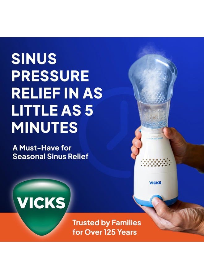 Vicks Sinus Inhaler - Non-Medicated Steam Relief for Allergies, Congestion, Cough & Colds, Facial Steamer, Soothes Nasal & Throat Passages, Use with VapoPads (1 Included), FSA & HSA Eligible  - Image 5