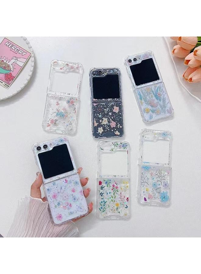 اس-توب جراب لهاتف Samsung Galaxy Z Flip5 جراب هاتف TPU من مادة إيبوكسي صغيرة منعشة ومزهرة - Image 4