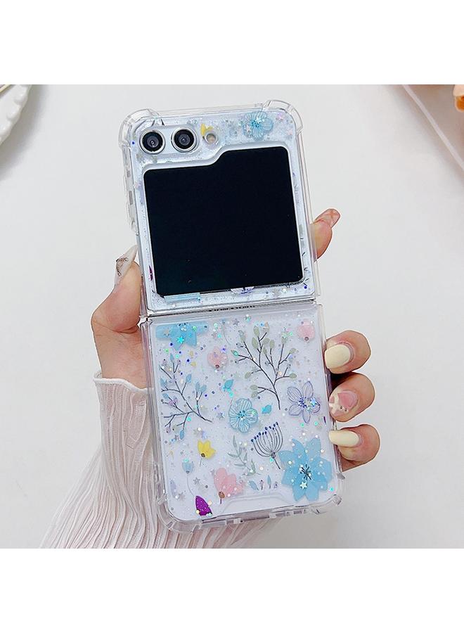 اس-توب جراب لهاتف Samsung Galaxy Z Flip5 جراب هاتف TPU من مادة إيبوكسي صغيرة منعشة ومزهرة - Image 2