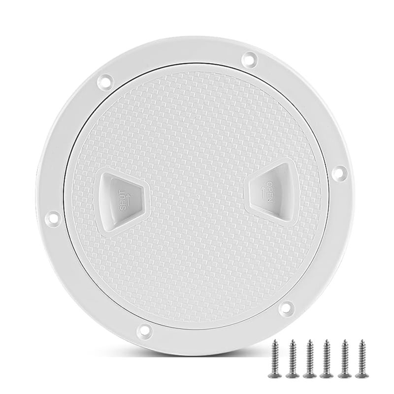 Xztrdi BoatReady White Round NonSlip Inspection Hatches Sizes 6 with Detachable Cover ABS Plastic Screw Out Access Hatch Cover for Kayak Yacht Marine Accessories - Image 2