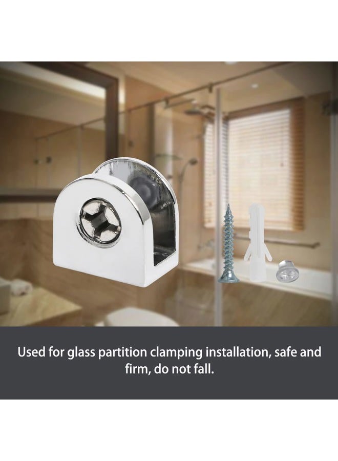 Aopin Glass Shelf Bracket, Adjustable Glass Clips Glass Clamp Brackets, Polished Finish Zinc Alloy, for 5-8 mm / 0.19-0.3 inch Thickness Wooden/Acrylic/Glass Shelf, Silver, 4 PCS - Image 3