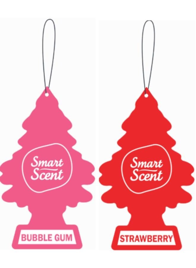 سمارت سينت قطعتين من معطر جو للسيارة برائحة الفراولة+فواحة معطر سيارة ورق برائحة بابلى جم. - Image 1