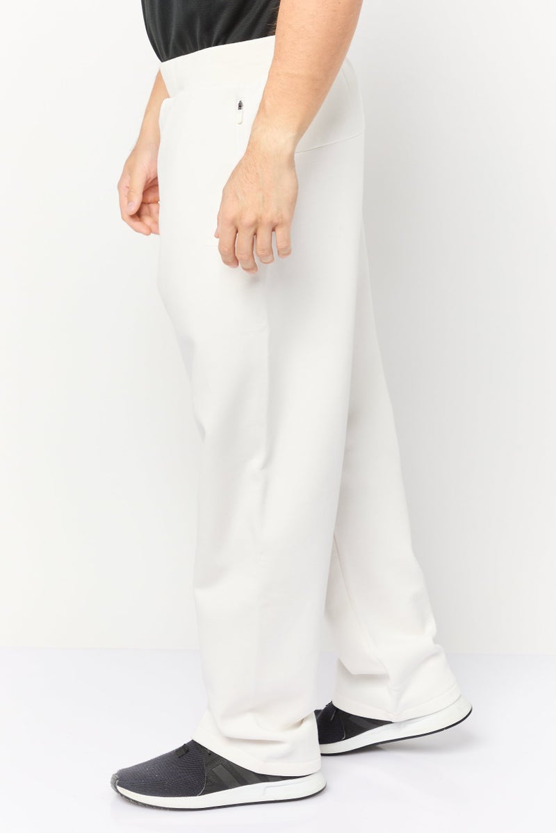 Adidas Men Sportswear Fit Basketball Sweatpants, Off White - Image 3