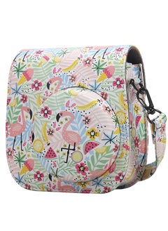 O Ozone Case for Fujifilm Instax Mini 11/12 Case PU Leather Instant Camera Cover with Adjustable Strap - Flamingo Multi  - Image 1