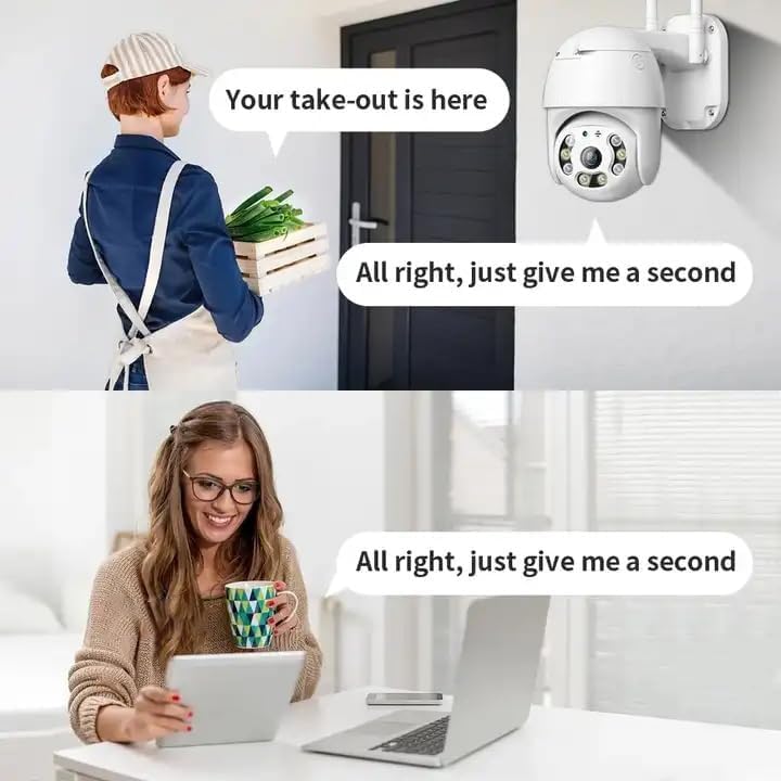 TP PLUS كاميرا أمان داخلية صغيرة بتقنية PTZ بدقة 3 ميجابكسل FHD مع رؤية ليلية ملونة، دوران PTZ بزاوية 360°، تتبع الحركة، صوت ثنائي الاتجاه وعرض متعدد المستخدمين (كاميرا قبة) - Image 4