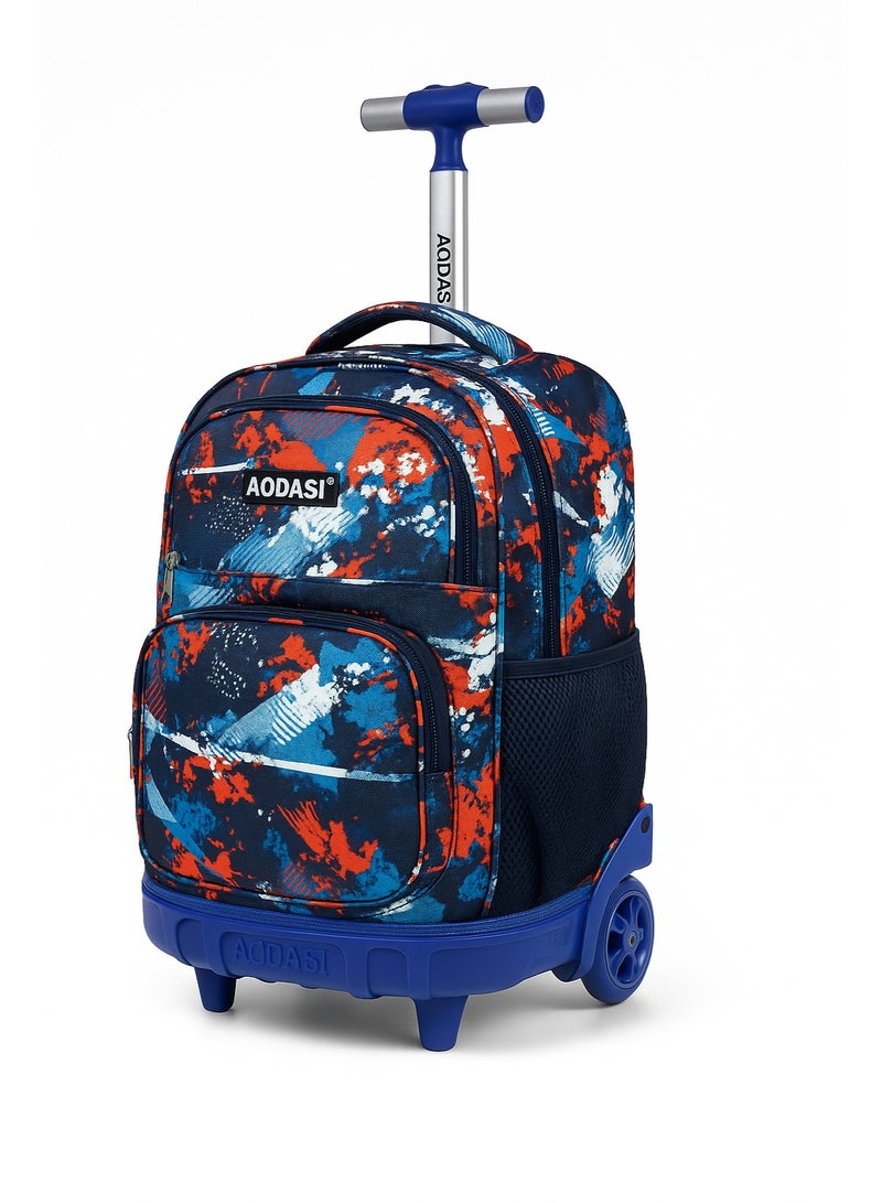 AODASI Trolley School Bag for Students – 18-Inch Multi-Functional Backpack with Wheels – Travel-Friendly Rolling School Bag for Boys & Girls - Image 2