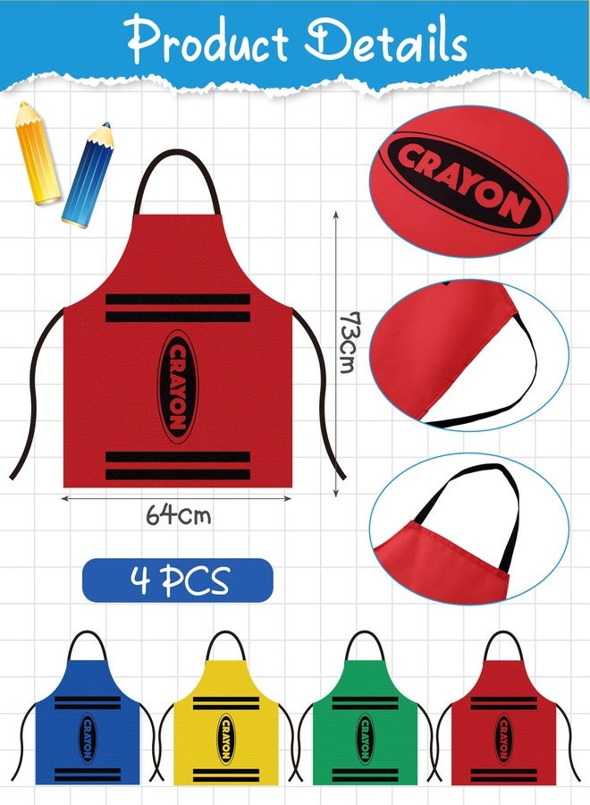 Funnysoft 4 Set Crayon Costume Color Crayon Apron and Funny Gnome Cone Hats Crayon Costume Set for Adults Family Halloween Costumes Fancy Dress Funny Outfit for Halloween Cosplay Dress up - Image 2