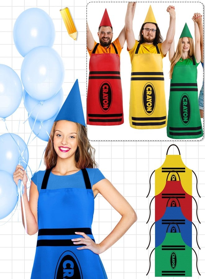 Funnysoft 4 Set Crayon Costume Color Crayon Apron and Funny Gnome Cone Hats Crayon Costume Set for Adults Family Halloween Costumes Fancy Dress Funny Outfit for Halloween Cosplay Dress up - Image 5