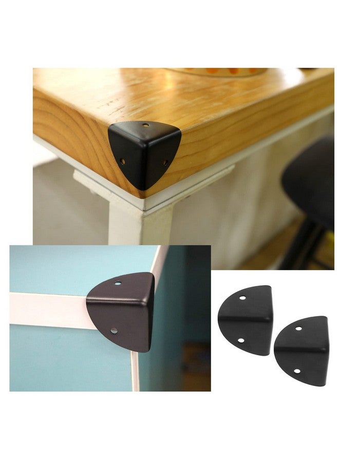 Create idea Create idea 8PCS 39mm Corner Angle Brace Protectors Scalloped Metal Right Angle Corner Guards for Wooden Box Desk Chest Case Flightcase Black  - Image 2