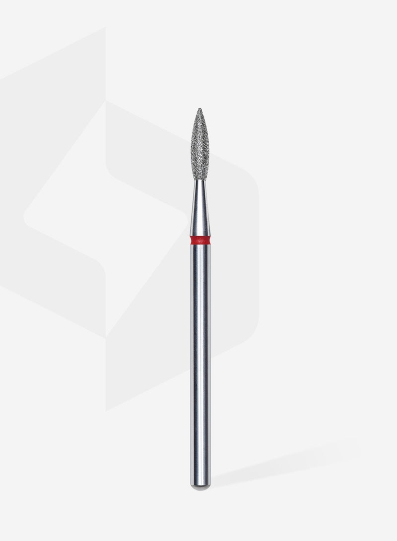 STALEKS PRO 10 Pieces - Diamond Nail Drill Bit Pointed Flame Red | EXPERT head diameter 2.1 mm / working part 8 mm - Image 2