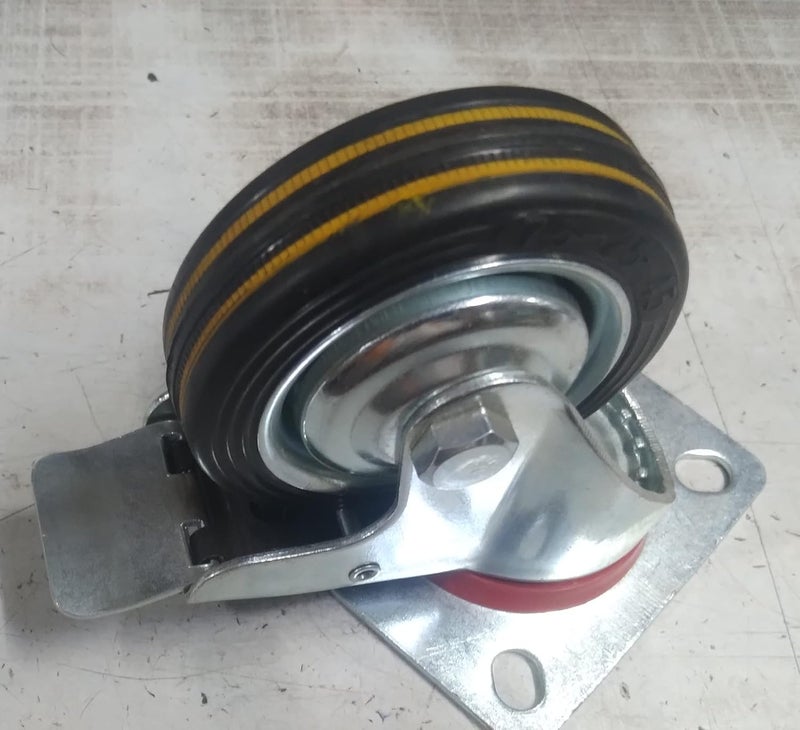 PACIFIC MOVERS Rubber Caster wheel 3 inch chrome plated metal bracket Swivel - Image 3