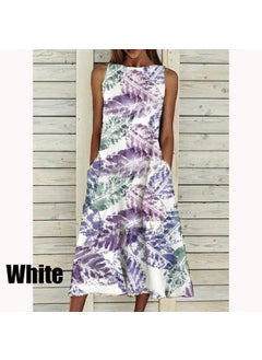 Generic Elegant Floral Print Womens Dress 2021 Summer New Style Dresses For Women Vintage Fashion Ladies Vestidos Sky Blue  - Image 4
