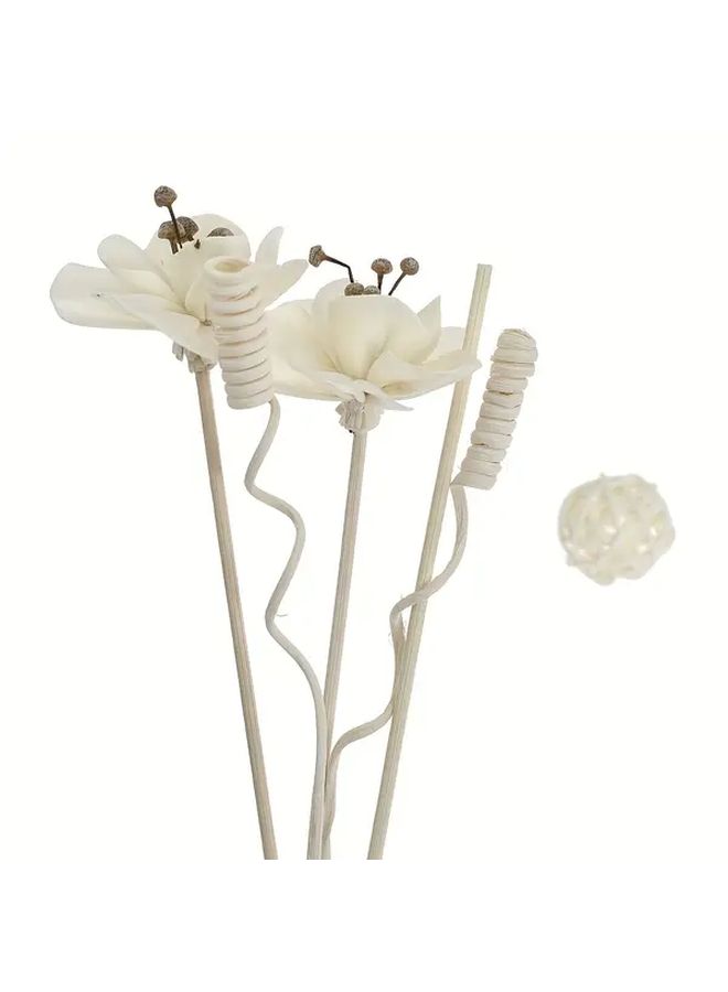 White 6pcs Floral Reed Diffuser Sticks for Home Aromatherapy Room Decoration - Image 2