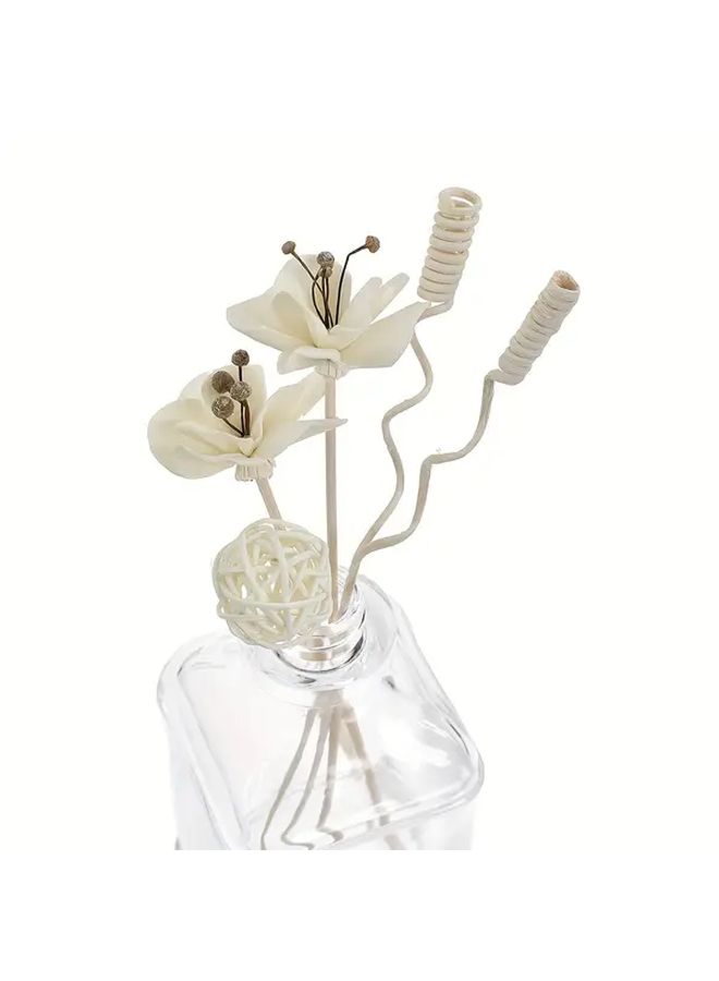 White 6pcs Floral Reed Diffuser Sticks for Home Aromatherapy Room Decoration - Image 1