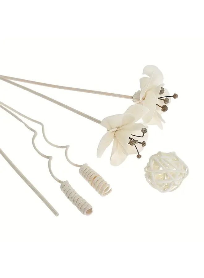 White 6pcs Floral Reed Diffuser Sticks for Home Aromatherapy Room Decoration - Image 5