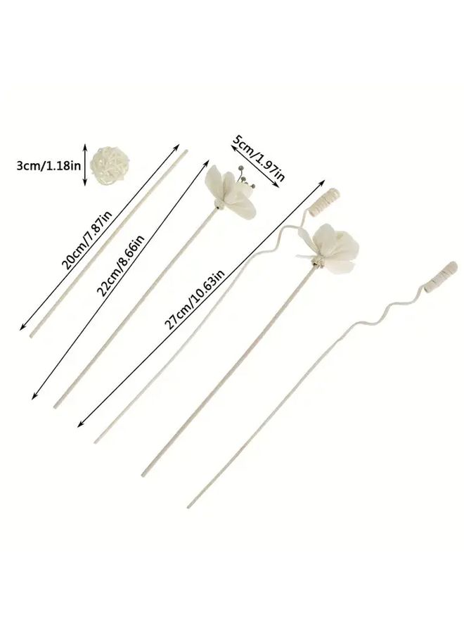 White 6pcs Floral Reed Diffuser Sticks for Home Aromatherapy Room Decoration - Image 3