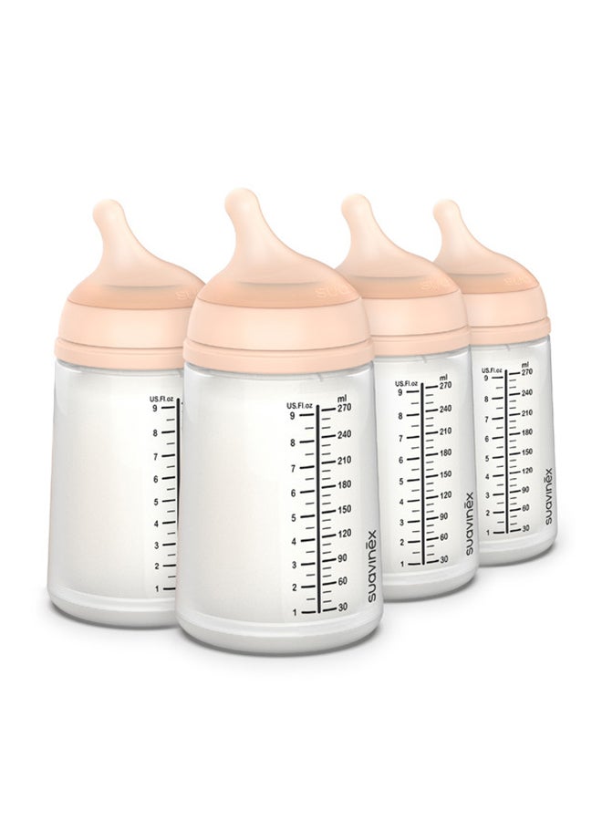 SUAVINEX Zero Zero Anti Colic Baby Feeding Bottle, No 1 Spanish Baby Feeding Bottle Brand, Perfect For Breastfeeding Babies 270Ml x4 Set Of 4 - Fair - Image 1