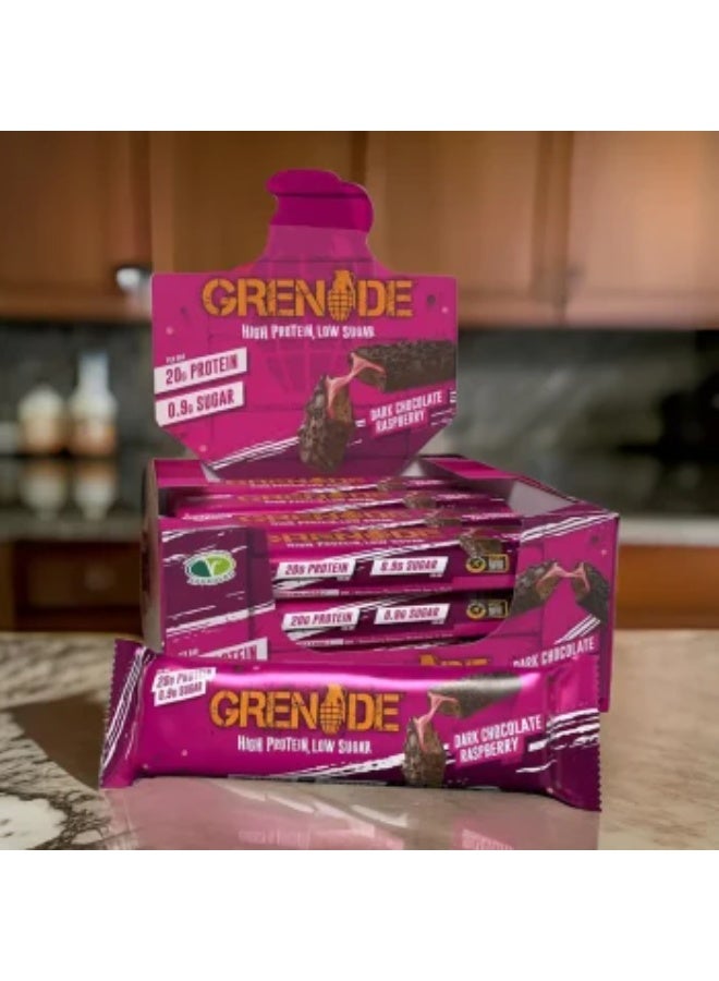 Grenade Grenade High Protein Bar Dark Chocolate Raspberry 60g Pack OF 12  - Image 4