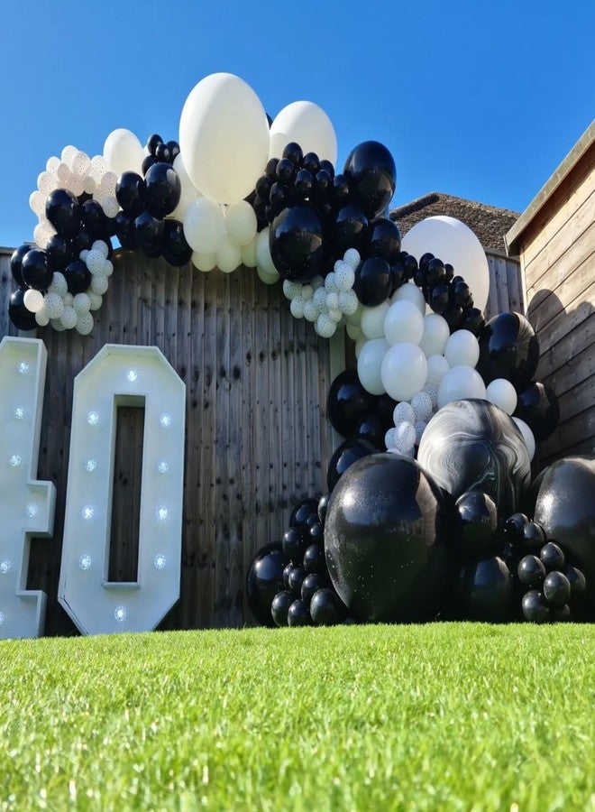 YMSZ Black and White Balloons, 120pcs White Black Balloon Graland Arch Kit for Birthday Party, Graduation,Bridal Shower, Weddings Decoration - Image 3