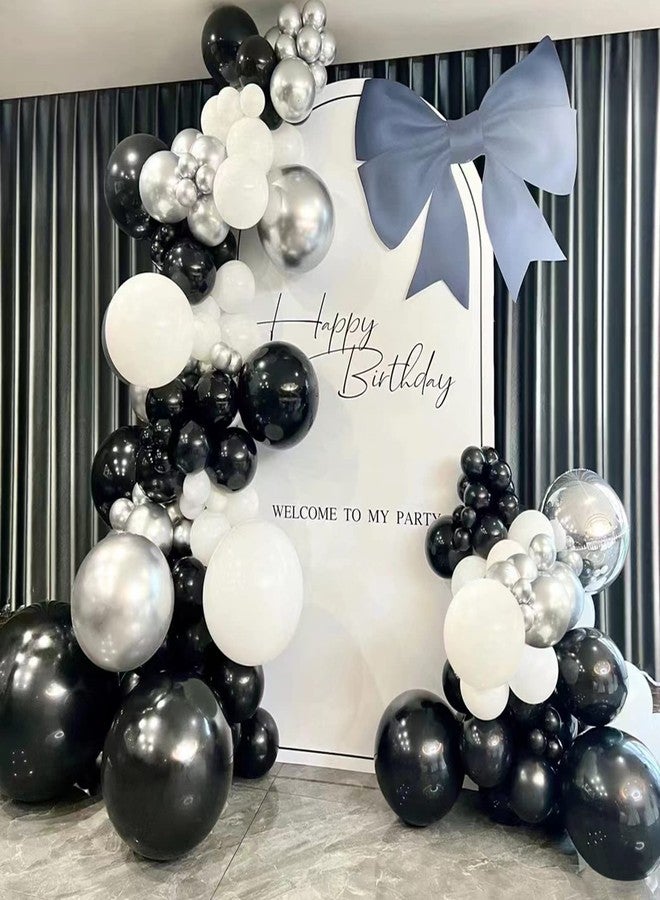 YMSZ Black and White Balloons, 120pcs White Black Balloon Graland Arch Kit for Birthday Party, Graduation,Bridal Shower, Weddings Decoration - Image 5
