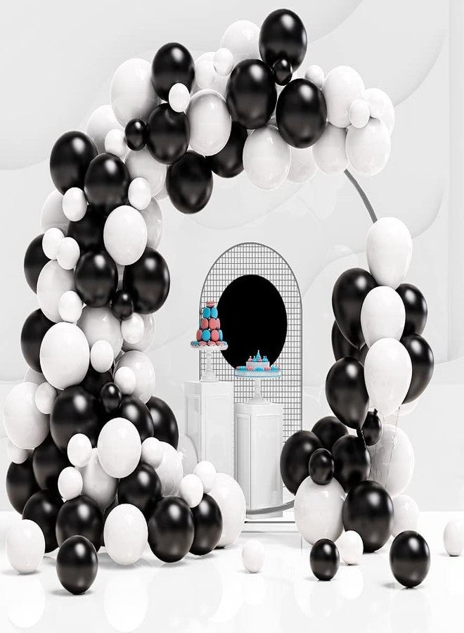 YMSZ Black and White Balloons, 120pcs White Black Balloon Graland Arch Kit for Birthday Party, Graduation,Bridal Shower, Weddings Decoration - Image 1