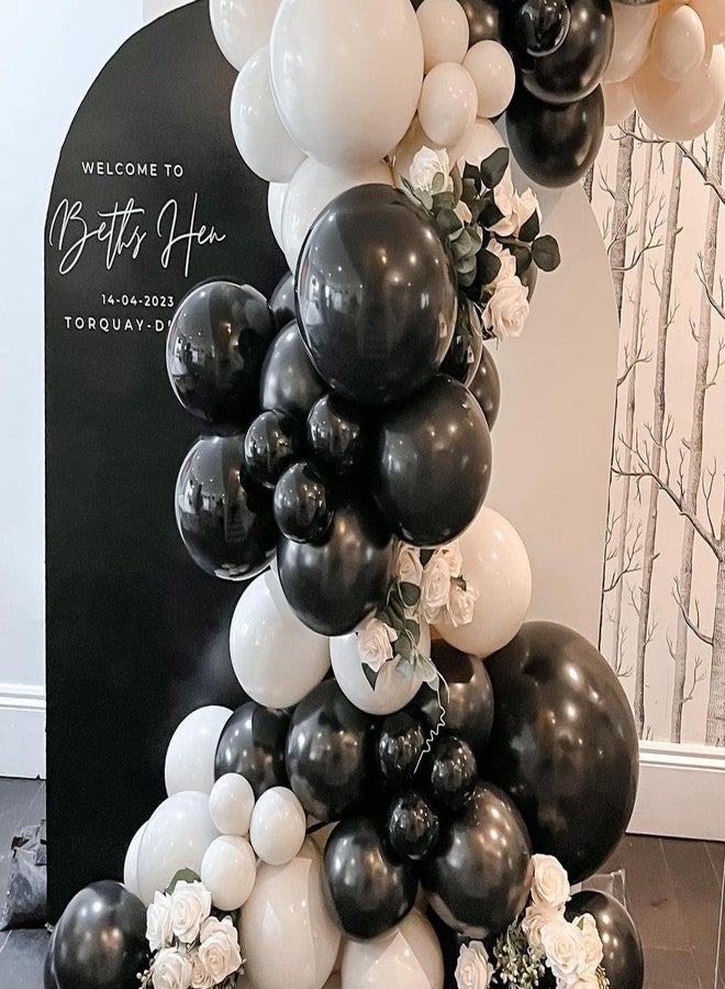 YMSZ Black and White Balloons, 120pcs White Black Balloon Graland Arch Kit for Birthday Party, Graduation,Bridal Shower, Weddings Decoration - Image 4