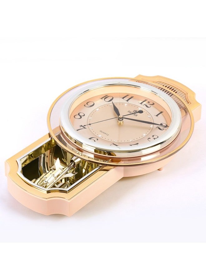 Power Ba Living Room Clock Hourly Music Chime Wall Clock Luxury Quartz Clock 43cm 6773armks - Image 2