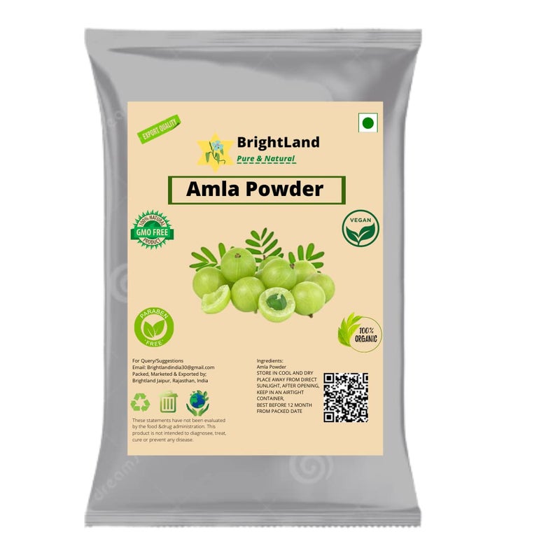Brightland Bio Organic Amla Reetha Shikakai Hibiscus Bhringraj Heena Heena powder for Hair  Skin Care  Hair Growth  Natural Hair Shampoo  AntiDandruff  Hair Pack 50 gm Each 350gm - Image 2
