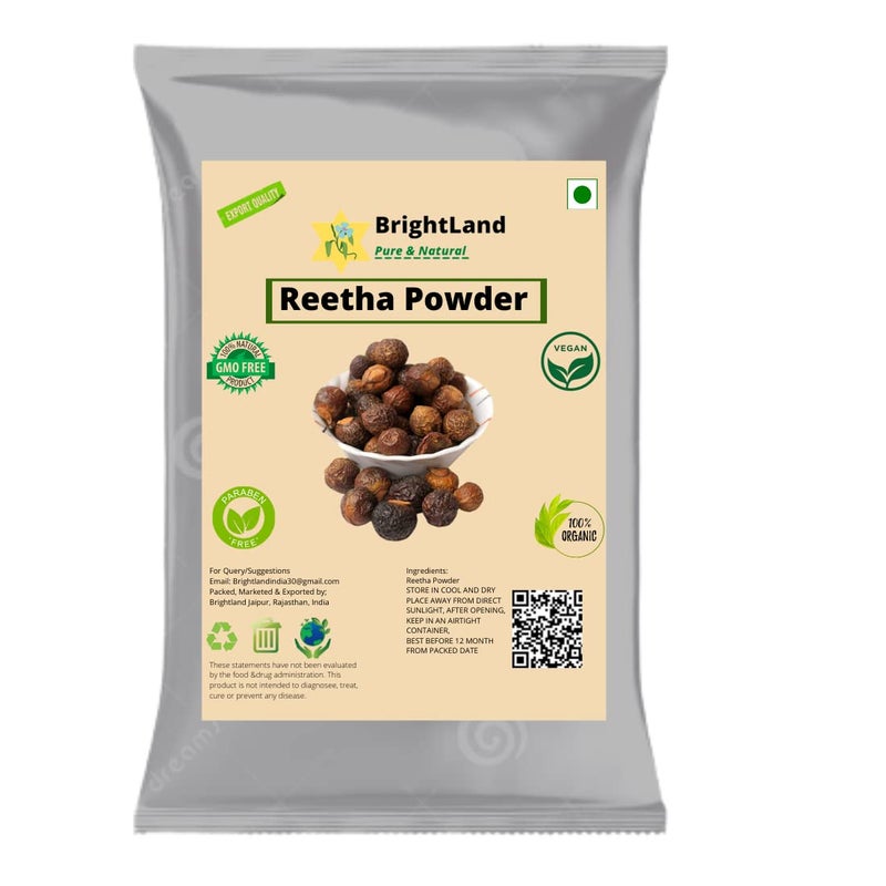 Brightland Bio Organic Amla Reetha Shikakai Hibiscus Bhringraj Heena Heena powder for Hair  Skin Care  Hair Growth  Natural Hair Shampoo  AntiDandruff  Hair Pack 50 gm Each 350gm - Image 3