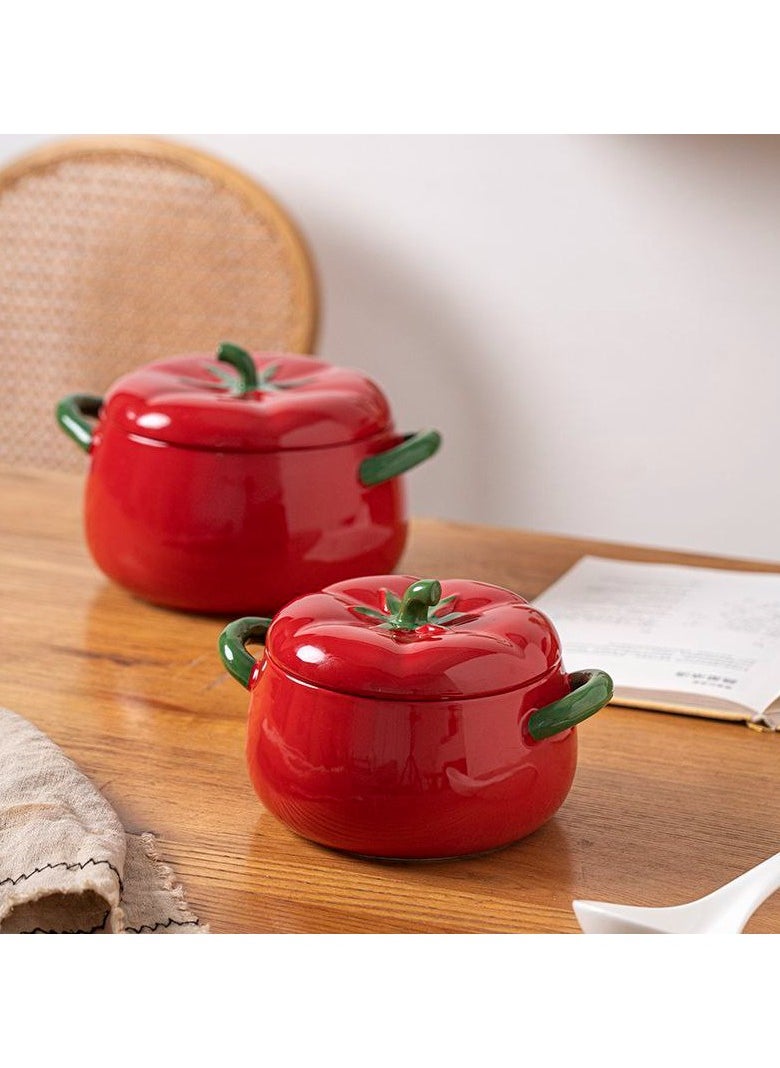 Generic Porcelain pot with tomato-shaped lid (14 cm)  - Image 1