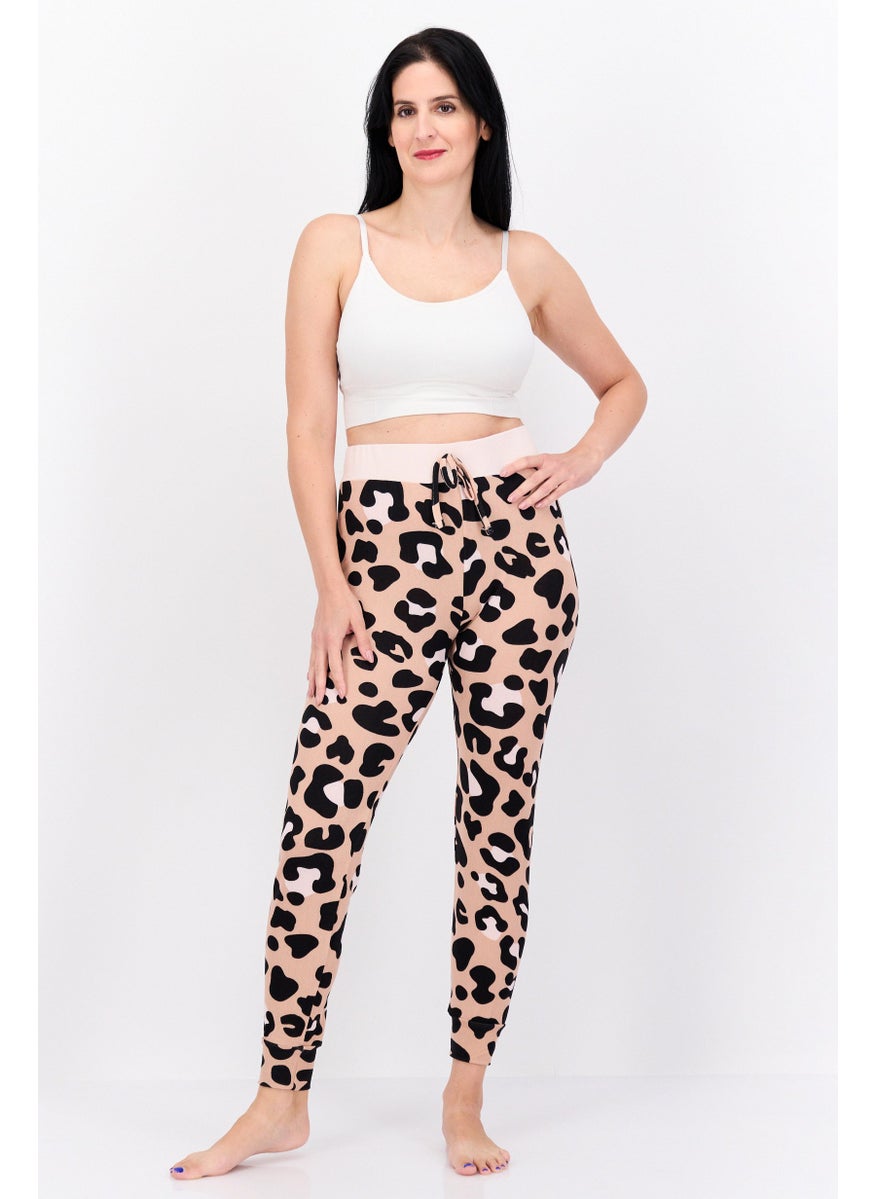 French Affair Women Animal Print Drawstring Pajamas, Multicolor  - Image 4
