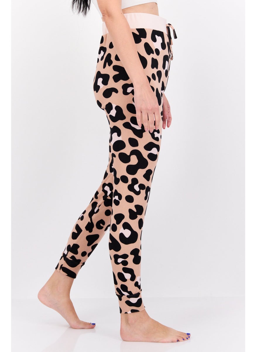 French Affair Women Animal Print Drawstring Pajamas, Multicolor  - Image 2