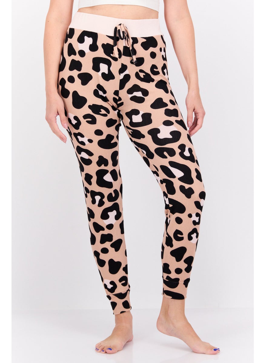 French Affair Women Animal Print Drawstring Pajamas, Multicolor  - Image 1