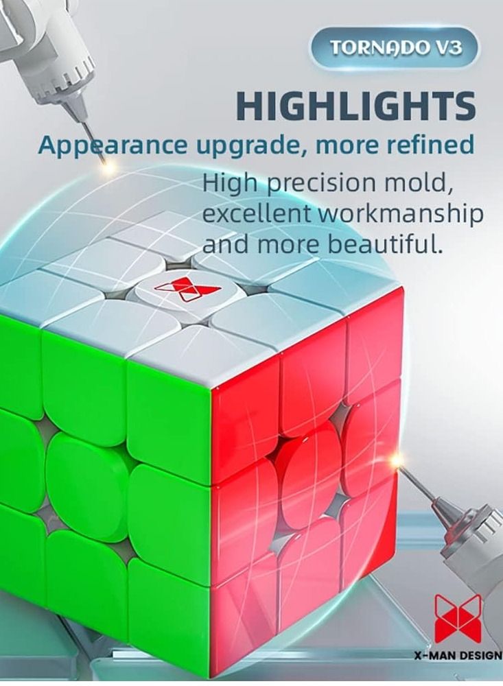 كي يي مكعب السرعة المغناطيسي QiYi X-Man Tornado V3 M Premium 3X3 - Image 2