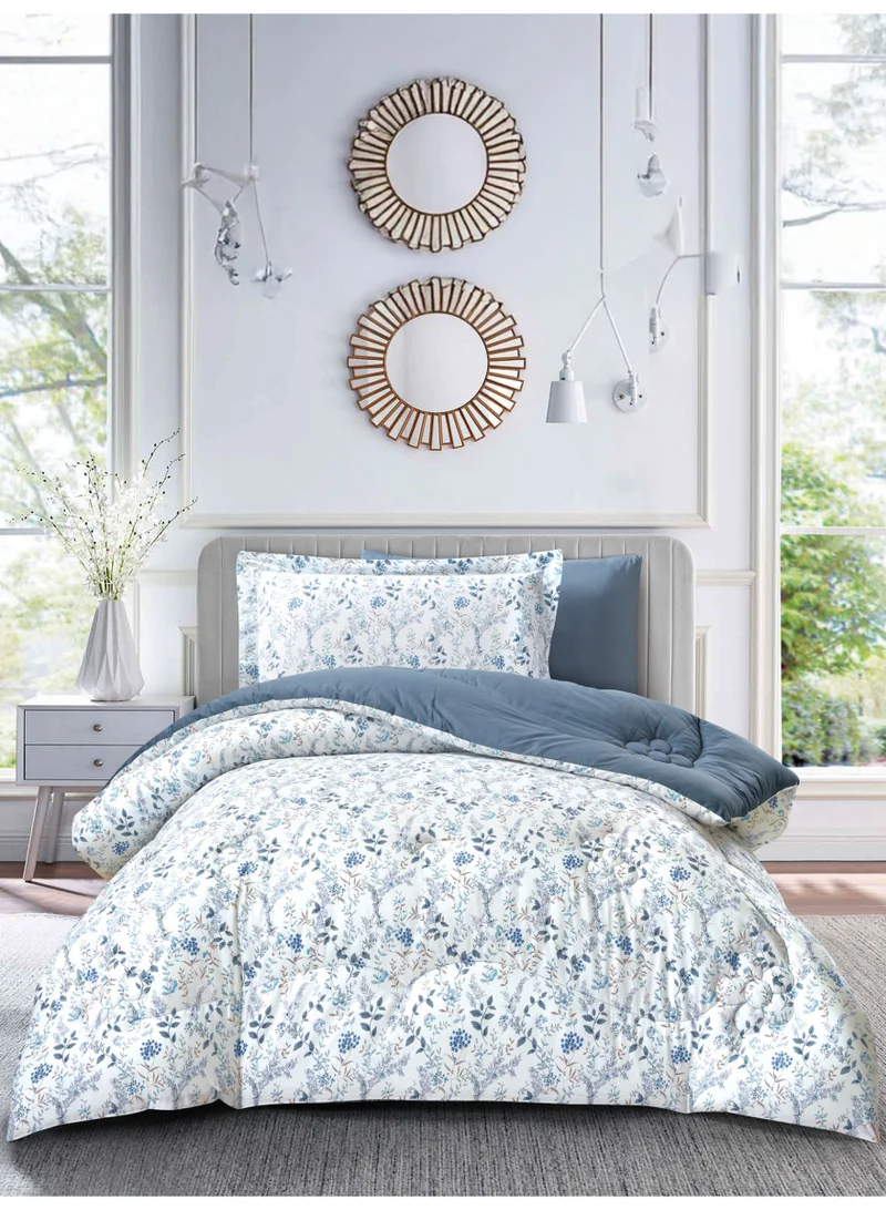 دوناتيلا طقم مفرش ناتشورال كولكشن مشجر 4 قطع مقاس مفرد ونص 140×200 قطن طبيعي 230 غرزة