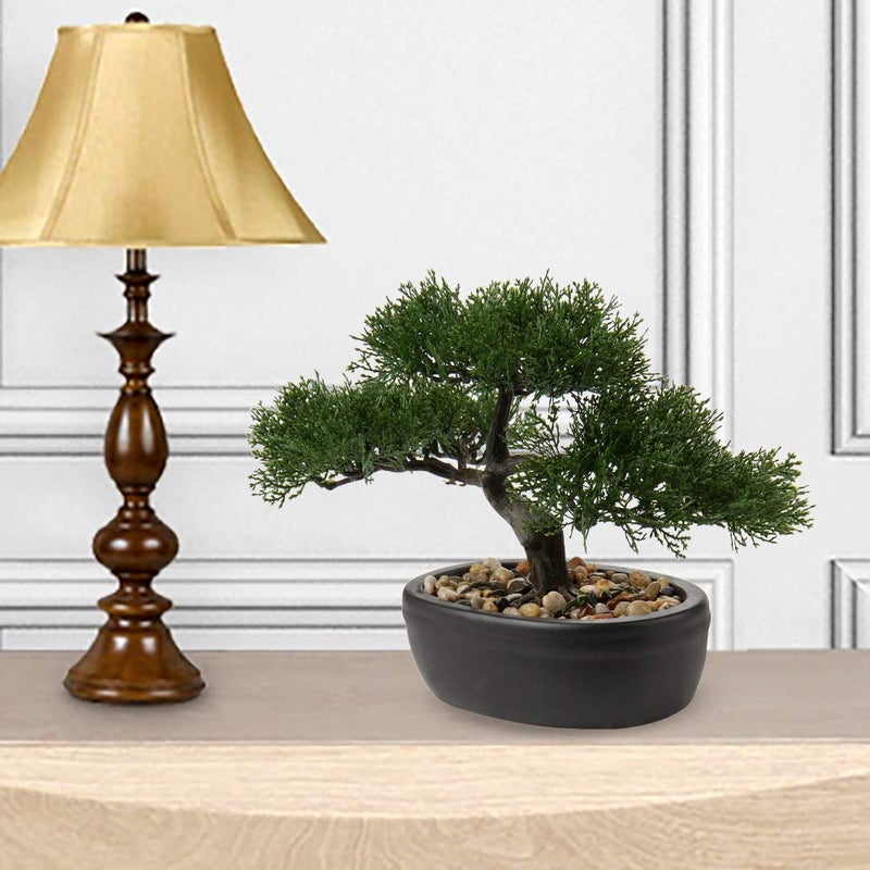 Briful Artificial Bonsai Tree Juniper Faux Plants Indoor Small Fake Plants Decor with Ceramic Pots for Home Table Office Desk Bathroom Shelf Bedroom Living Room Farmhouse Decorations - Image 3