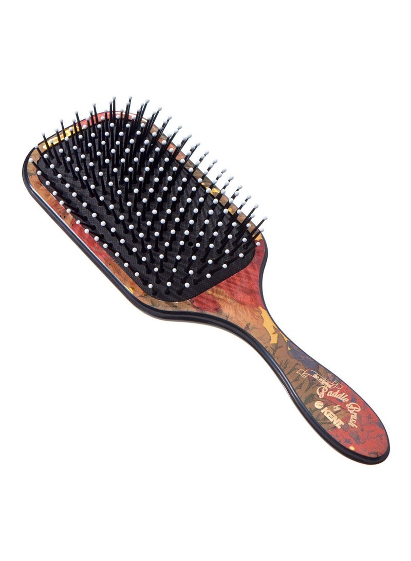 KENT LPB1 Large Cushioned Paddle Brush for Smoothing, Straightening and Detangling - Ball-Tipped Quills and Air-Cushioned Head for Scalp Protection - Medium to Long Hair -Floral Design - Image 1