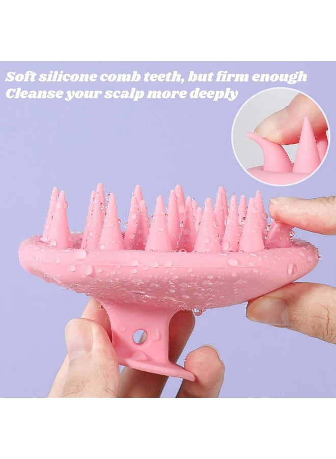 URTHEONE Scalp Massager Shampoo Brush for Hair Growth,Soft Silicone Scalp Scrubber Shower Brush for Women Men Kids Stress Relax&Scalp Exfoliator,Scalp Scrubber for Dandruff Removal (Pink) - Image 2