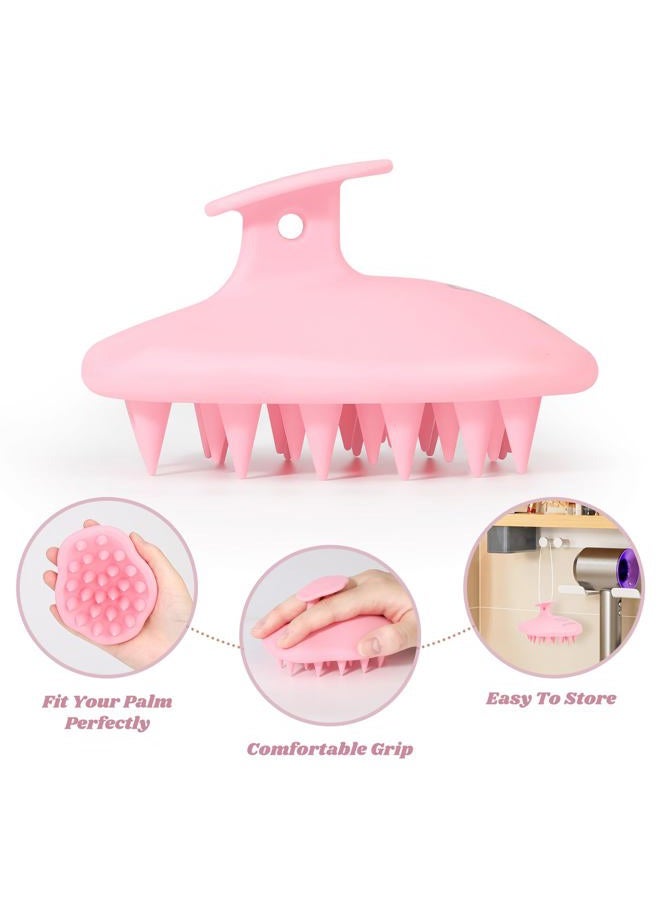 URTHEONE Scalp Massager Shampoo Brush for Hair Growth,Soft Silicone Scalp Scrubber Shower Brush for Women Men Kids Stress Relax&Scalp Exfoliator,Scalp Scrubber for Dandruff Removal (Pink) - Image 3