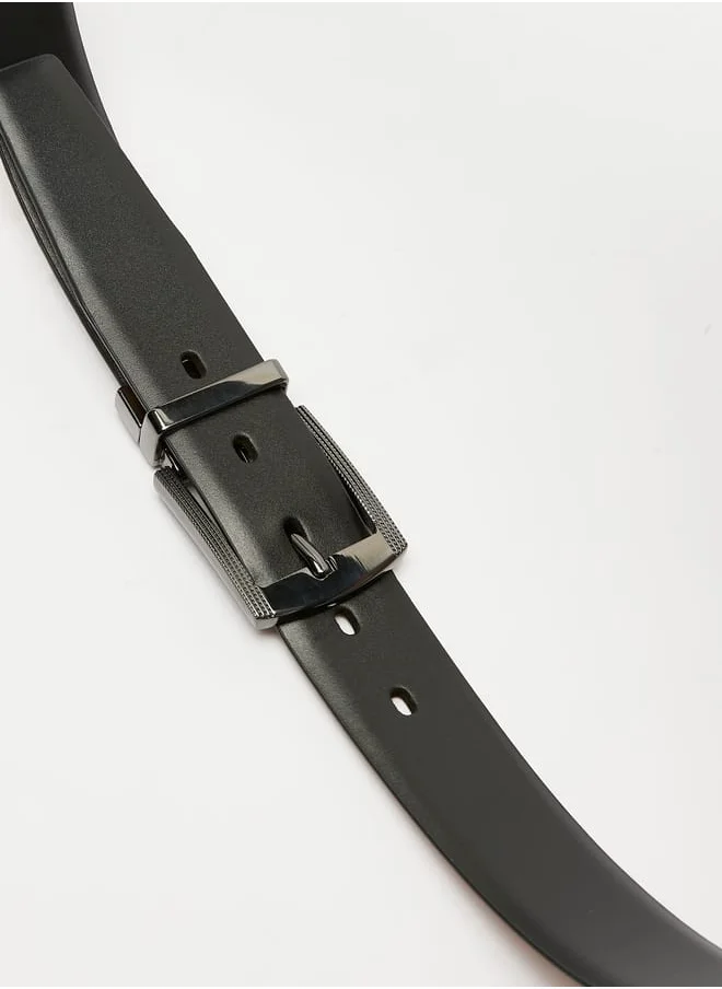 دوتشيني Men's Solid Waist Belt with Pin Buckle Closure