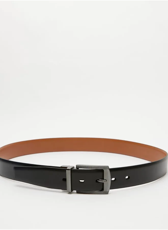 دوتشيني Men's Solid Waist Belt with Pin Buckle Closure