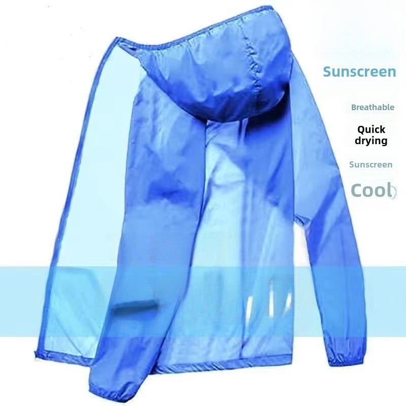 Generic Sun Protection Clothing Mens and Womens Breathable Lightweight Mens Ice Silk Outdoor Sun Protection Clothing Autumn Fishing Clothes Summer Protection Dark blue 