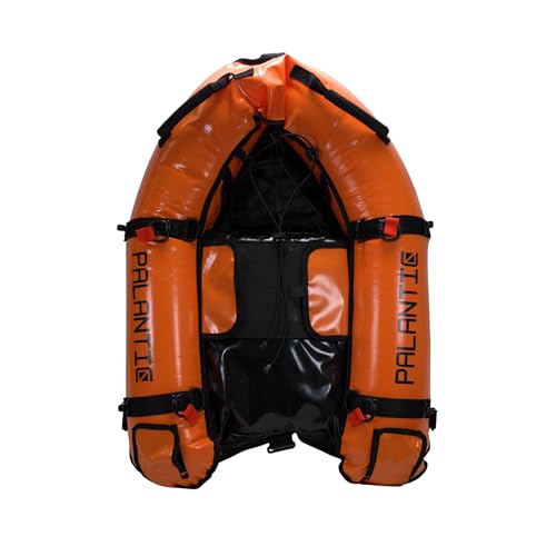 Palantic Scuba Diving Inflatable Gangway Float Boat with Dive Flag & Air Pump, Orange - Image 1